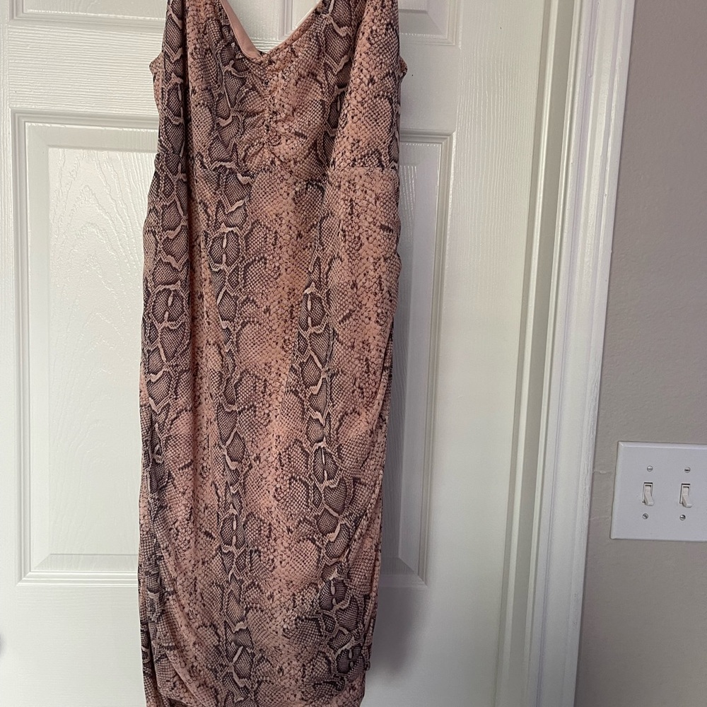 Forever 21, midi dress, pink snake print, worn once